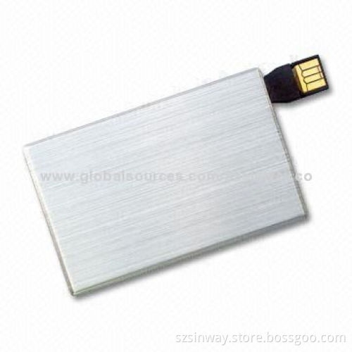 New Arrival Metal Card-shaped USB Sticker Flash Drive with 8GB Memory Capacity